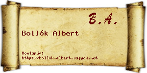 Bollók Albert névjegykártya