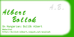albert bollok business card