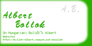 albert bollok business card